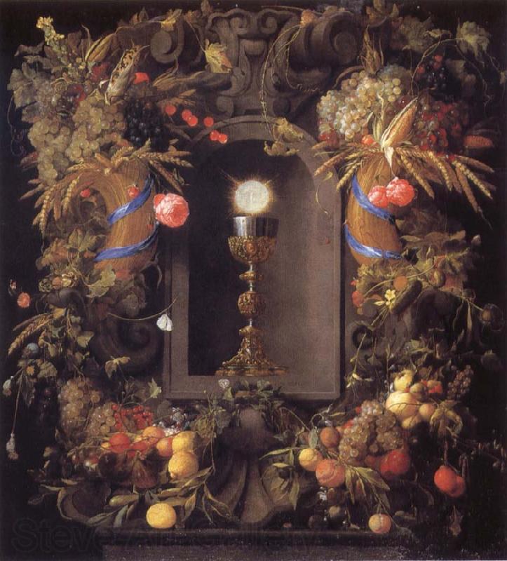 Jan Davidsz. de Heem Chalice and the host,surounded by garlands of fruit France oil painting art